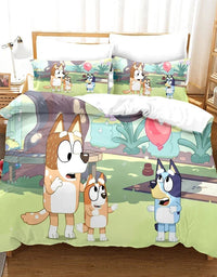 Bluey Kids Bedding Set Kawaii Cartoon Dog Duvet Cover Anime Bingo Pillowcase Kids Comfortable Bed Set Full Twin Queen King
