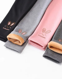 3-8 Years Girl Leggings Baby Bunny Pants Kids Autumn Winter Thermal Tights Children Fleece Lined Fashion Trousers Casual Bottoms
