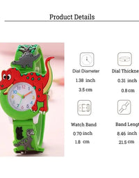 Kids Cartoon 3D Dinosaur Silicone Quartz Watch Student Watch
