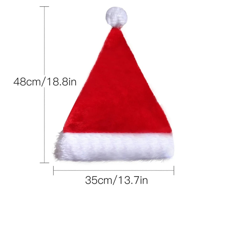 Funny LED Light Up Christmas Hat Plush Santa Hats with Bright Lights New Year Festive Holiday Party Supplies for Adults Kids