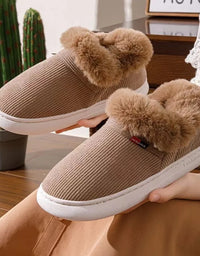 Kidmi Winter Women Shoes Casual House Shoes For Men 2024 Outdoor Warm Cotton Shoes For Women Indoor Plush Padded Slippers Female
