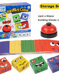 Kids Face Change Expression Puzzle Building Blocks Montessori Cube Table Game Toy Early Educational Toys for Children Gifts
