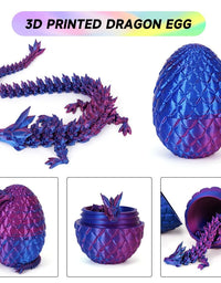 1/2PCS 3D Printed Dragon Egg with Dragon Full Articulated Dragon Modle Movable Rotatable Articulated Desktop Ornament Kid Toy
