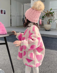 2 3 4 5 6 7 8 Years Plush Girls Jacket Autumn And Winter Keep Warm Outerwear Fashion Little Princess Christmas Coat Kids Clothes
