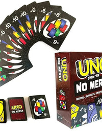 Mattel Games UNO  NO MERCY  Card Game for Family Night Featuring Tv Show Themed Graphics and a Special Rule for 2-10 Players
