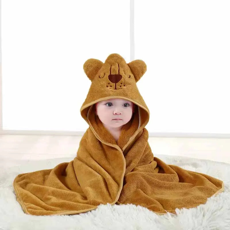 Cartoon Baby Bath Towel Infant Soft Bathrobe Hooded Swaddle Towel Blanket Kids Warm Sleeping Swaddle Wrap for Newborn Boys Girls