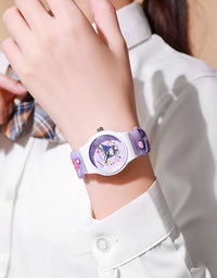 New Sanrio Silicone Watch Kawaii Cartoon Cinnamoroll Hello Kitty Melody Kuromi Quartz Watches Cute Anime Birthday Gifts for Kids
