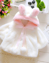 Children's clothing children's new cape girls autumn and winter wool sweater shawl baby ear fleece jacket cape
