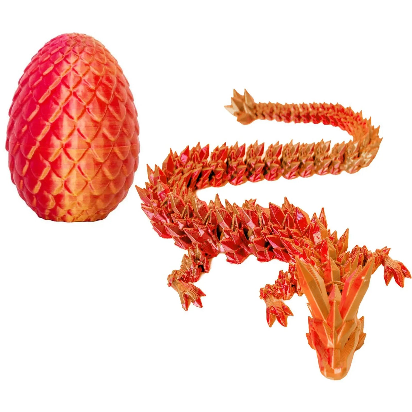 3D Printed Dragon Egg with Dragon Full Articulated Dragon Modle Movable Rotatable Articulated Desktop Ornament Kid Toy