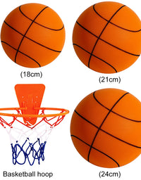 1-5pcs Bouncing Mute Ball Indoor Silent Basketball with Hoop High-Resilience Lightweight Foam Basketball 18/21/24cm Kids Gifts
