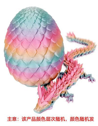 3D Printed Dragon Egg with Dragon Full Articulated Dragon Modle Movable Rotatable Articulated Desktop Ornament Kid Toy
