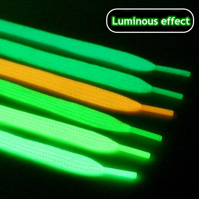 1 Pair Luminous Shoelaces Flat Sneakers Canvas Shoe Laces Glow In The Dark Night Color Fluorescent Shoelace 80/100/120/140cm