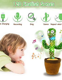 Kids Dancing Talking Cactus Toys Interactive Talking Sunny Cactus Electronic Plush Toy Home Decoration for Children Xmas Gifts
