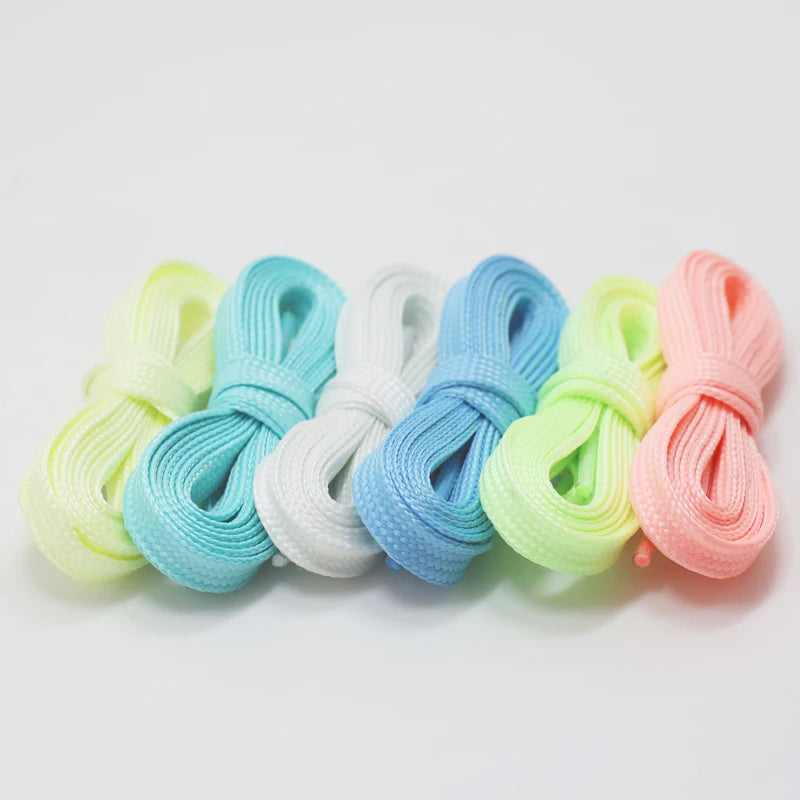 1 Pair Luminous Shoelaces Flat Sneakers Canvas Shoe Laces Glow In The Dark Night Color Fluorescent Shoelace 80/100/120/140cm