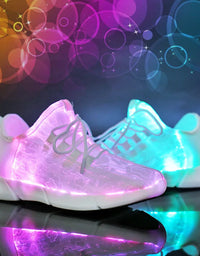 Kids Adults Luminous Glowing Sneakers Led Fiber Optic Shoes for Girls Boys Men Women Party Nightclub USB Recharge Glowing Shoes
