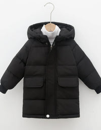 Kids Down Long Outerwear Winter Autumn Teen Cotton Clothes Boys Girls Cotton-Padded Parka Coats Big Children Thicken Warm Jacket
