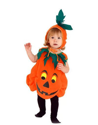 Kids Halloween Pumpkin Cosplay Costume for Toddler Boys Girls Stage Role Play Costumes Fancy Dress Tops+Hat Party Clothing Set
