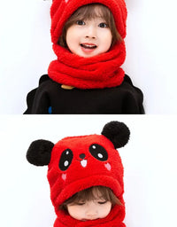 Hat for Girls Boys Scarf Thicken Cap Winter Hat for Kids Newborn Baby Stuff Children Hat Plus Fleece Kids Caps 1-18Years
