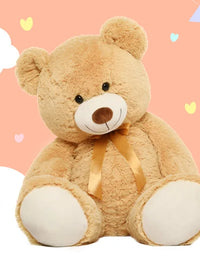 Tezituor Big Teddy Bear,52'' Giant Stuffed Animal Plush,Light Brown Soft Gifts for Valentine, Christmas, Birthday.
