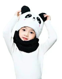 Hat for Girls Boys Scarf Thicken Cap Winter Hat for Kids Newborn Baby Stuff Children Hat Plus Fleece Kids Caps 1-18Years
