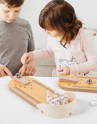 Table Top Mini Bowling Game Set-Tabletop Wooden Board Mini Arcade Desktop Tiny Bowling Shooting Alley Office Desk Stress Relief Gadgets Small Finger Toys Gag Gifts For MenWomen Kids Teens Boys - TryKid
