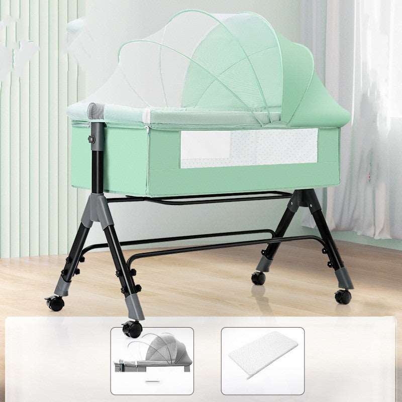 Baby Splicing Portable Multifunctional Mobile Folding Cradle Bed