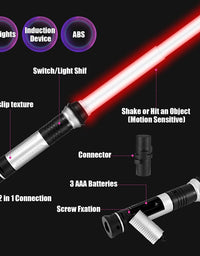 Lightsaber Kids - 2 Pack - LED Light Up Saber With Sound Retractable 7 Colors Light Saber Sword For Boys Kids Party Favors - TryKid
