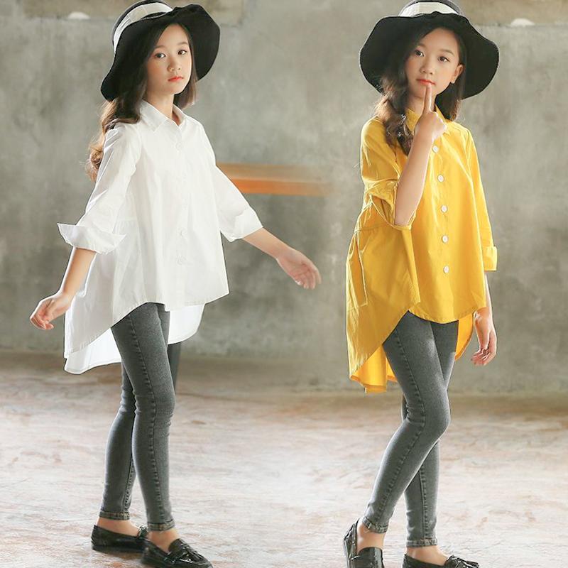 Girls' Big Kids Loose Fashionable Tops Korean Style Shirts Big Kids' Swallowtails - TryKid