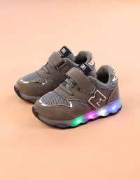 Child Led Liht Shoes Baby Boys Sneaker Kids Irl Sport Shoe - TryKid
