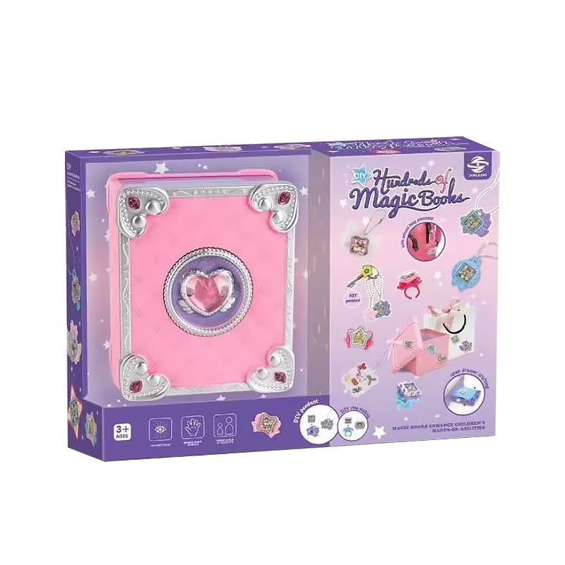 Girls Jewelry Making Kit DIY Arts And Crafts Gifts, Necklace Pendant & Bracelet Crafting Set Versatile Magic Sticker Machine Magic Book Children's DIY Making Christmas Gift Jewelry Gift Set For Kids - TryKid