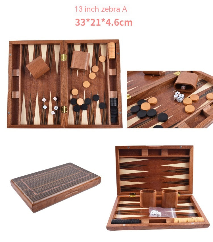 Factory High-grade Wooden Western Backgammon Chess Box Solid Wood Baccarat - TryKid