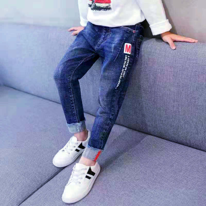 Boys Jeans Autumn And Winter New One-piece Velvet - TryKid