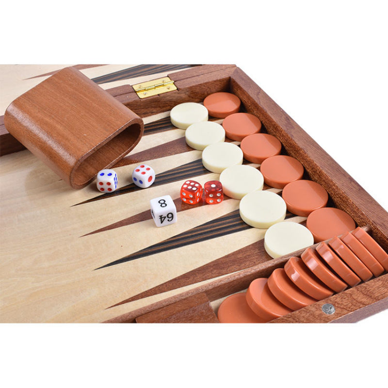 Factory High-grade Wooden Western Backgammon Chess Box Solid Wood Baccarat - TryKid