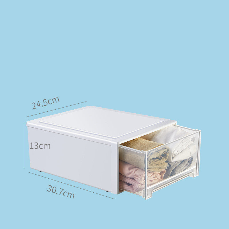 Drawer Type Plastic Transparent Wardrobe Storage Box Finishing - TryKid