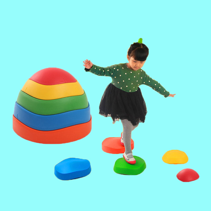 Non-slip Balance Stepping Stones Kids Sensory Integration Training Toys 5 Colors Space Saving Outdoor Indoor Game Set - TryKid