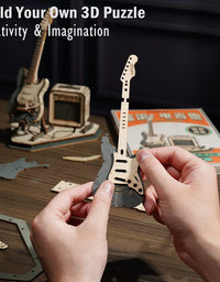 Electric Guitar Model Gift For Kids Assembly Creative Toys Building Block Set 3D Wooden Puzzle - TG605K - TryKid
