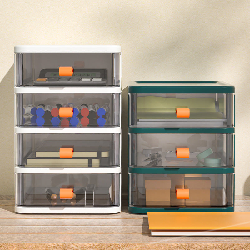Transparent Desktop Storage Box Small Drawer Type Desk Storage Cabinet Plastic - TryKid