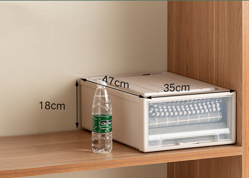 Drawer Type Plastic Transparent Wardrobe Storage Box Finishing - TryKid