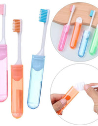 6 Portable Folding Colorful Soft Bristle Travel Toothbrushes - TryKid
