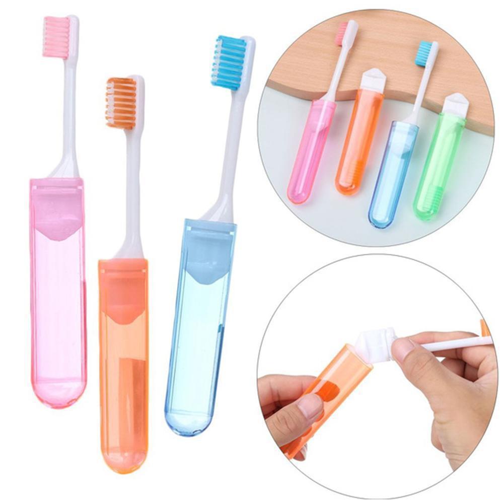 6 Portable Folding Colorful Soft Bristle Travel Toothbrushes - TryKid