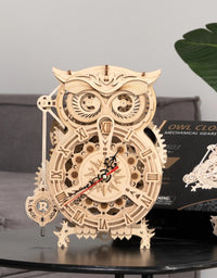 Robotime Rokr Creative DIY Toys 3D Owl Wooden Clock Building Block Kits For Children Christmas Gifts Home Decoration LK503 - TryKid
