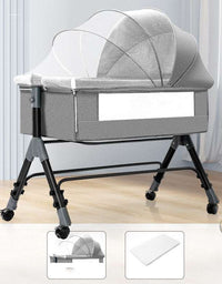 Baby Splicing Portable Multifunctional Mobile Folding Cradle Bed
