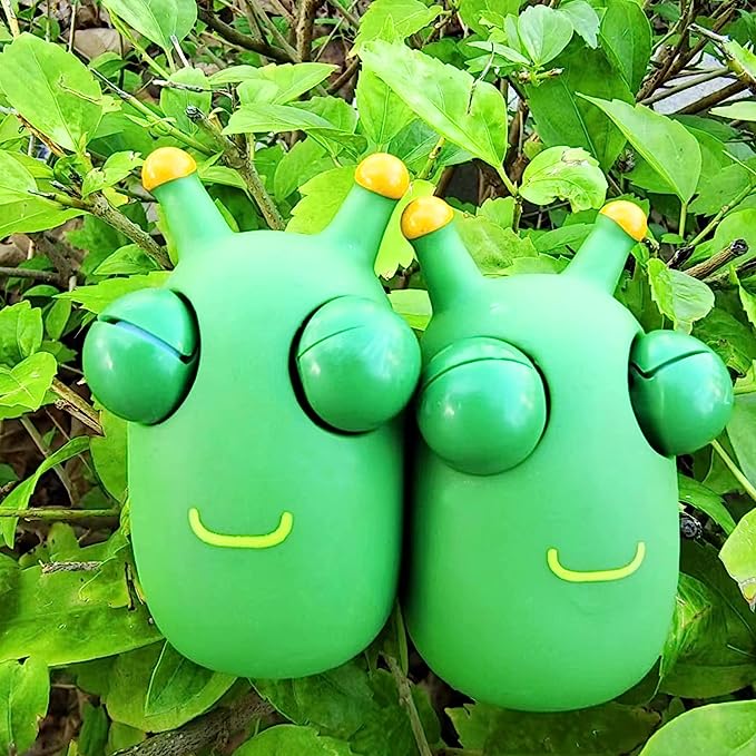 12PCS Funny Grass Worm Pinch Toy, Green Eye Bouncing Worm Squeeze Toy, Novelty Fun Squeeze Stress Relief Toys For Adults Kids Gift Cool Gadgets - TryKid