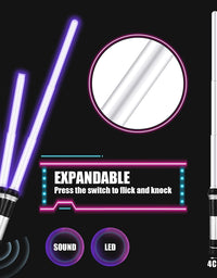 Lightsaber Kids - 2 Pack - LED Light Up Saber With Sound Retractable 7 Colors Light Saber Sword For Boys Kids Party Favors - TryKid
