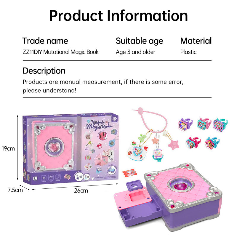 Girls Jewelry Making Kit DIY Arts And Crafts Gifts, Necklace Pendant & Bracelet Crafting Set Versatile Magic Sticker Machine Magic Book Children's DIY Making Christmas Gift Jewelry Gift Set For Kids - TryKid