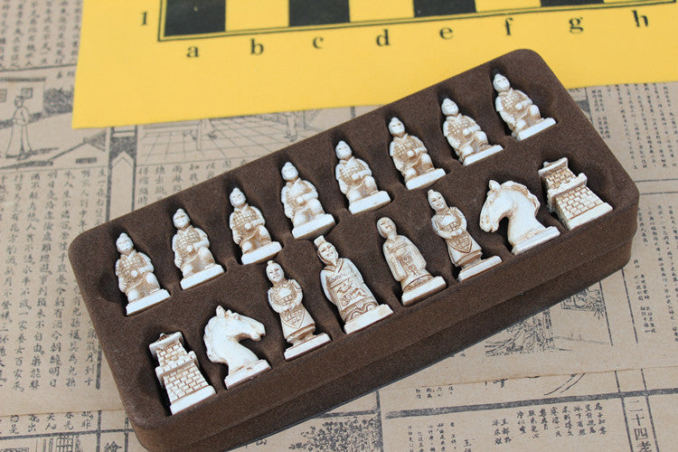 New Antique Chess Small Leather Chess Board Qing Bing - TryKid