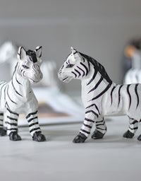 Handmade Wood Carving Black And White Zebra Desktop Props Small Ornaments
