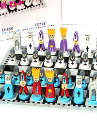 Children's Chess Solid Wooden Doll Puzzle Chess Toy - TryKid
