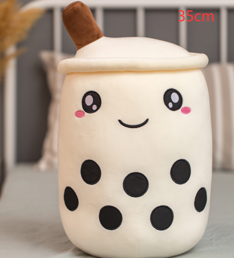 Cute Fruit Drink Plush Stuffed Soft Strawberry Milk Tea Plush Boba Tea Cup Toy Bubble Tea Pillow Cushion Kids Gift - TryKid