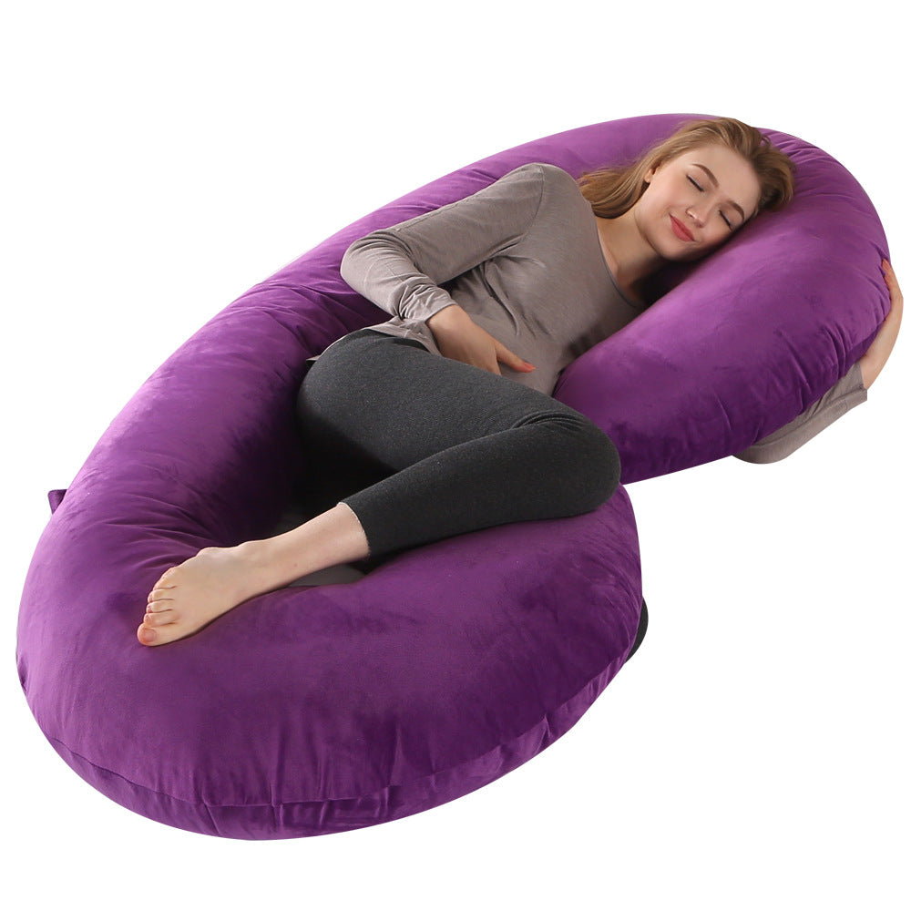 Crystal Velvet C-type Pregnancy Pillow For Sleeping On The Side - TryKid